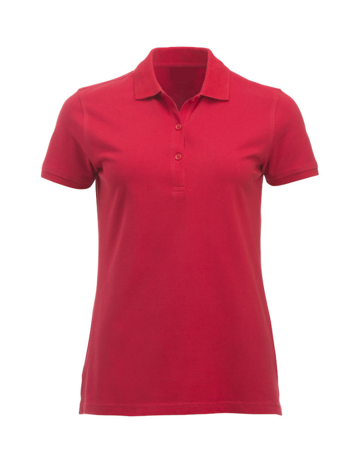 Polycotton Ladies Poloshirt embroidered logo left breast. Select the logo colour of your choice at checkout!